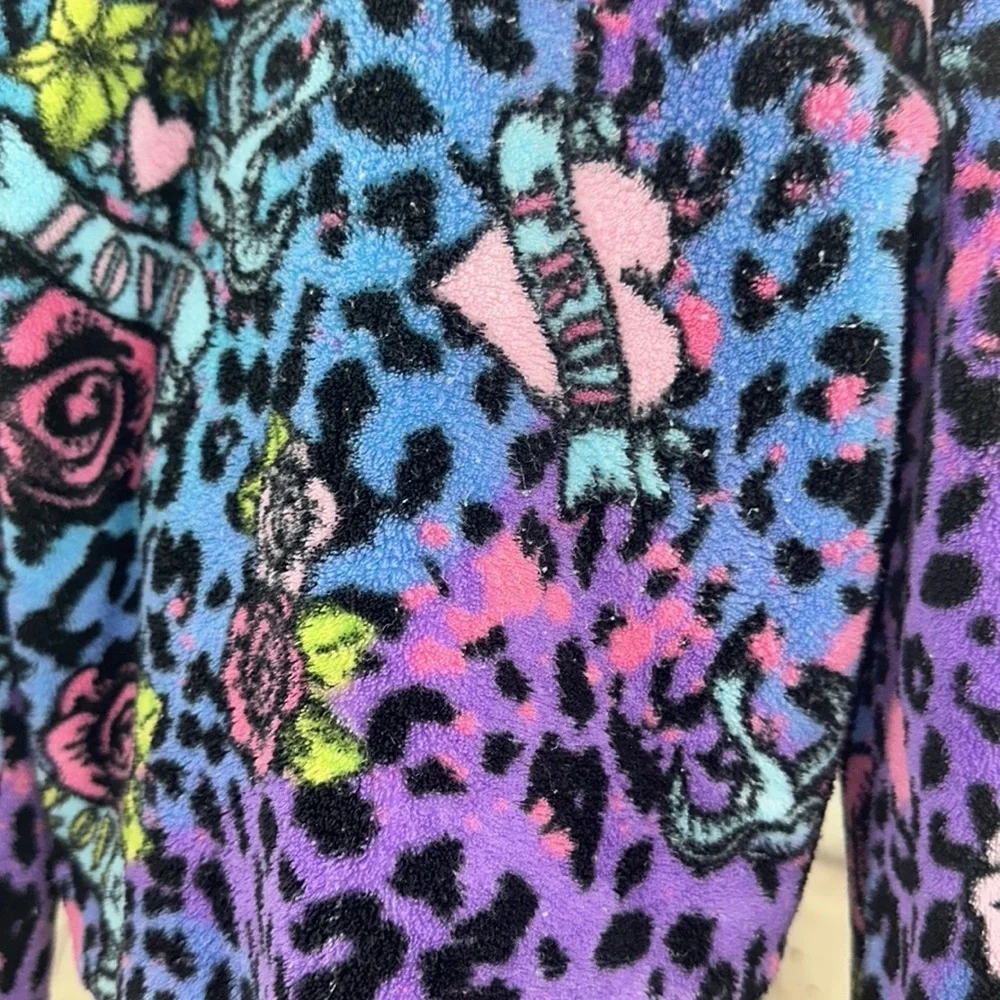 Little Girls Preloved Rainbow leopard print True Love Hoodie size 6/6x 🐆 🌈 y2k